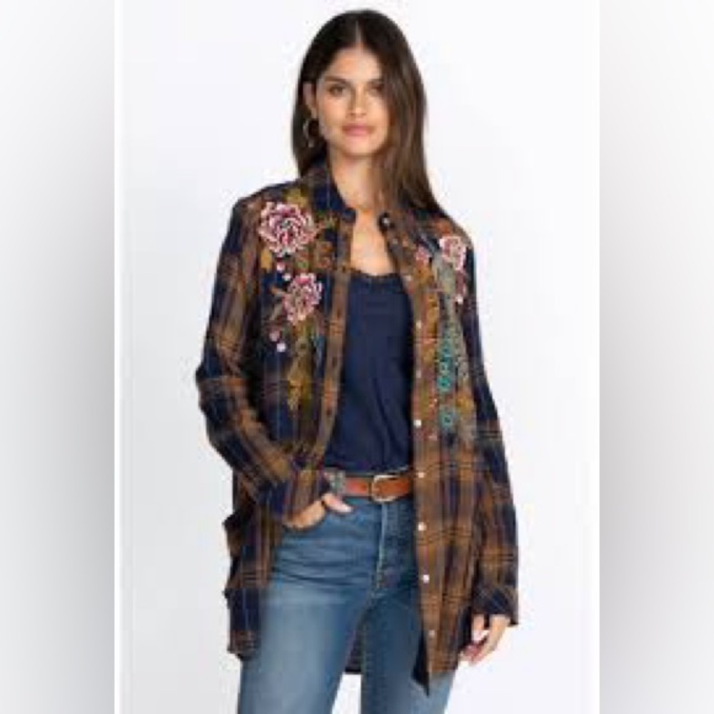 Johnny Was QUITO PAINTERS SMOCK TUNIC size L NWT